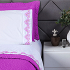 Kit Cobre Leito King Lilás Matelado + Jogo De Cama 200 Fios -