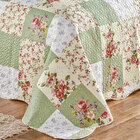 Kit Cobre Leito King Patchwork Verde Dupla Face 3 Peças