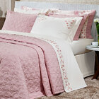 Kit Cobre Leito King Rosa 200 Fios 100% Algodão + Jogo De Cam