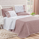 Kit Cobre Leito King Rosê Dupla Face + Jogo De Cama - 9 Peças
