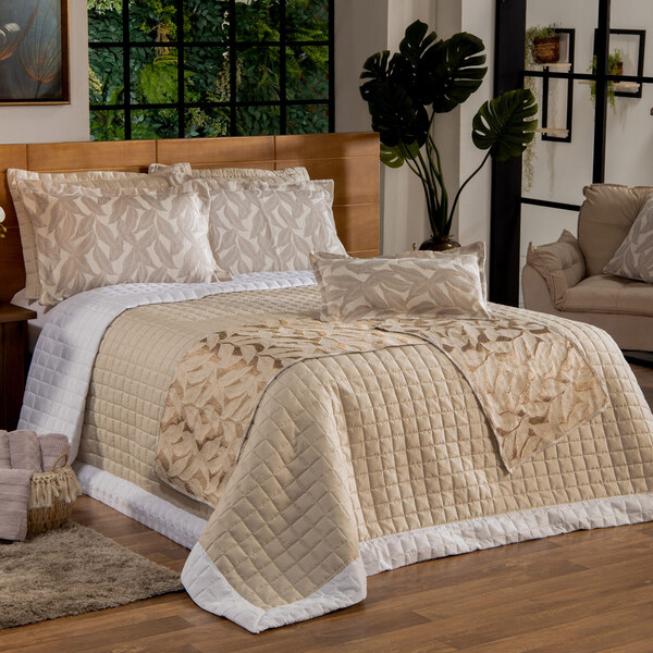 Kit Cobre Leito Liso Napoli Casal Padrão 03 Peças - Matelado