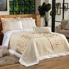 Kit Cobre Leito Liso Napoli King 03 Peças Cor Caqui