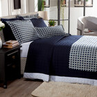 Kit Cobre Leito Liso Napoli Queen 03 Peças Cor Azul Marinho