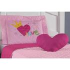 Kit Cobre Leito Love Coração Solteiro Infantil Bordado 3 Peça
