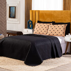 Kit Cobre Leito Love Golden Preto/caqui Dupla Face Com Fronha