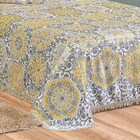 Kit Cobre Leito Mariela Casal Padrão Tecido Sarja Com Franja