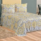 Kit Cobre Leito Mariela Casal Padrão Tecido Sarja Com Franja