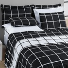 Kit Cobre Leito Minimalista Quadriculado Queen 03 Peças Tecid