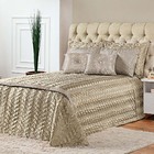 Kit Cobre Leito Óxido Cetim King 09 Peças - Bege