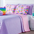 Kit Cobre Leito Pop It Lilás Dupla Face C/ Almofadas Casal Pa