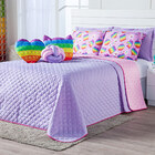 Kit Cobre Leito Pop It Lilás Dupla Face C/ Almofadas Casal Pa