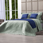 Kit Cobre Leito Queen 100% Algodão Verde 200 Fios + Jogo De C