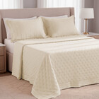 Kit Cobre Leito Queen 3 Peças Com Bordado Inglês Micro Percal