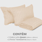 Kit Cobre Leito Queen 3 Peças Texturizado Micro Percal Ultras