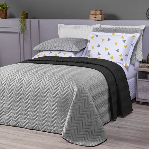 Kit Cobre Leito Queen 6 Peças Tecido Percal Dupla Face Coorde