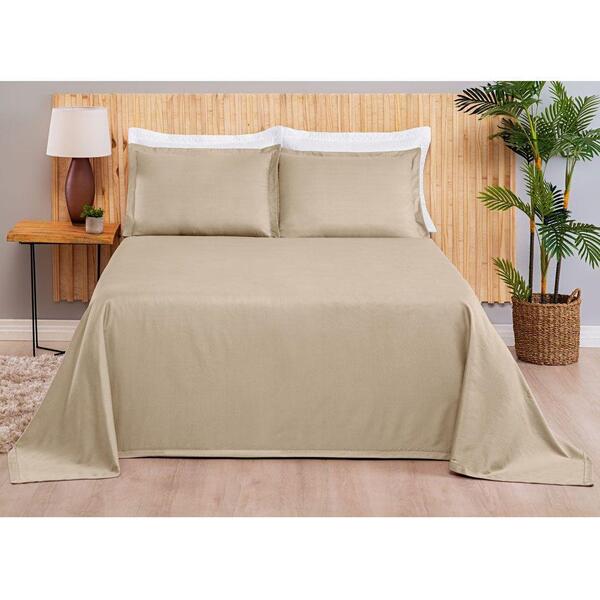 Kit Cobre Leito Queen Antique Tecido Piquet Liso 3 Peças - Cá