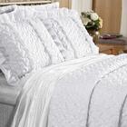 Kit Cobre Leito Queen Donna Lux Tecido Voal Fitado 7 Peças -