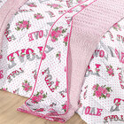 Kit Cobre Leito Queen Dupla Face Rosa Matelado 03 Peças