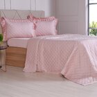 Kit Cobre Leito Queen Lace 300 Fios Acetinado Bordado Inglês