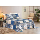 Kit Cobre Leito Queen Piquet 03 Peças Azul