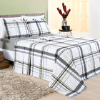 Kit Cobre Leito Queen Positano Geométrico 180 Fios + Jogo De