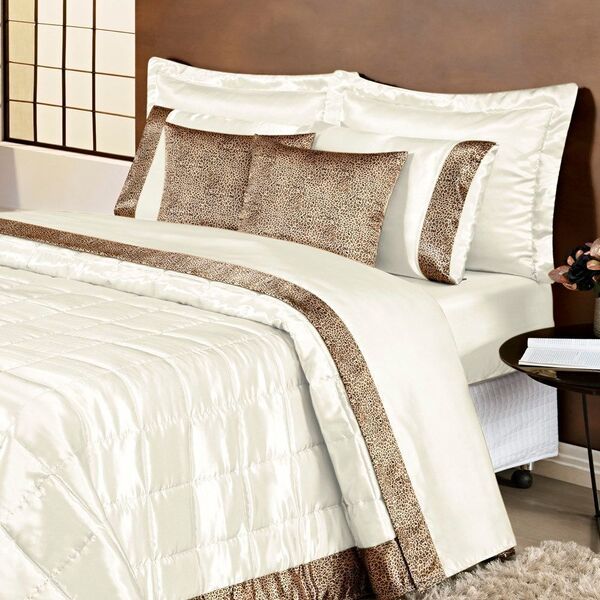 Kit Cobre Leito Queen Safari 09 Peças - Palha