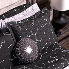 Kit Cobre Leito Queen Size Estampado Preto Constelação 3 Peça