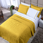 Kit Cobre Leito Queen Size Mostarda Dupla Face Micropercal 3