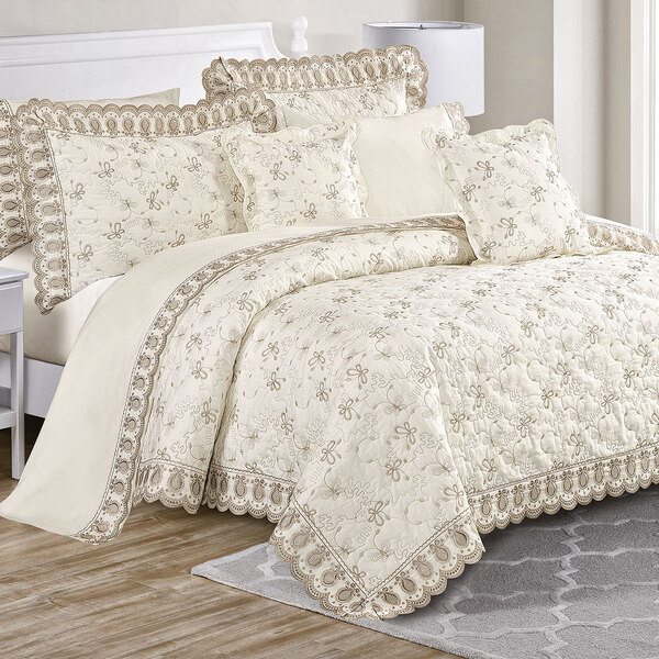 Kit Cobre Leito Queen Size Palha Premium Completo 9 Peças Tec