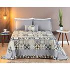 Kit Cobre Leito Queen Verana Percal Estampado 5 Peças - Cinza