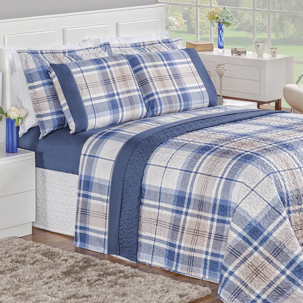 Kit Cobre Leito Real Solteiro Dupla Face Micropercal 200 Fios