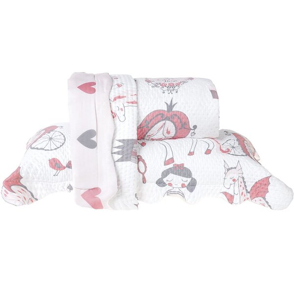 Kit Cobre Leito Rolinho Casal + Porta Travesseiro Toque Macio