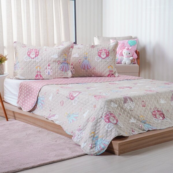 Kit Cobre Leito Rolinho Casal + Porta Travesseiro Toque Macio