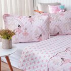 Kit Cobre Leito Rolinho Casal + Porta Travesseiro Toque Macio