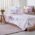 Kit Cobre Leito Rolinho Solteiro + Porta Travesseiro Toque Ma