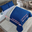 Kit Cobre Leito Royals  Dupla Face Casal Queen 03 peças  Azul