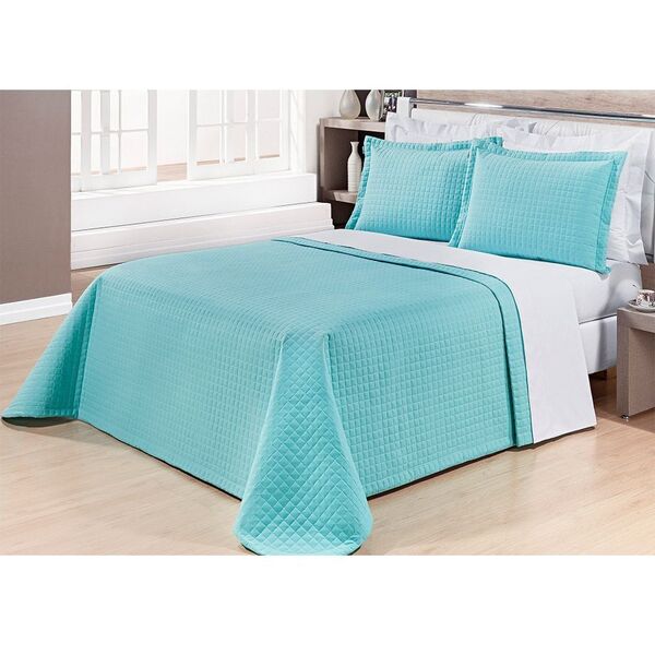 Kit Cobre Leito Solteiro 02 Peças Percal 200 Fios Prátic Azul