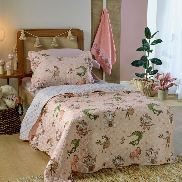 Kit Cobre Leito Solteiro 2 Peças Casual Kids Appel Home Princ