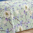 Kit Cobre Leito Solteiro Dupla Face Floral Azul + Jogo De Cam