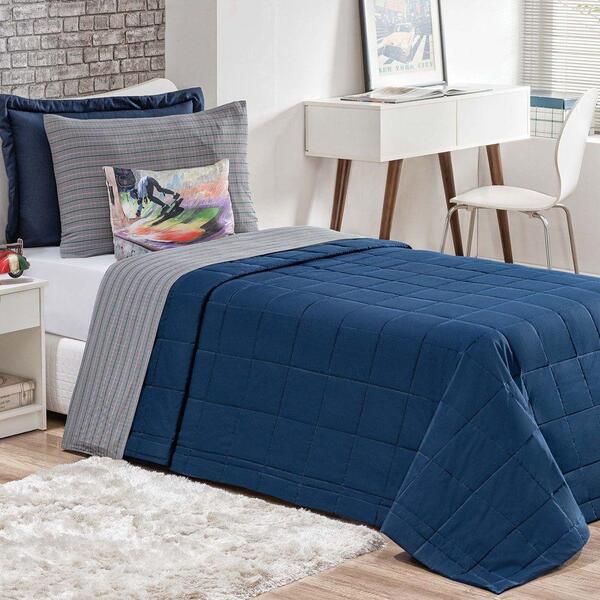 Kit Cobre Leito Solteiro Skate Meninos Percal 150 Fios 4 Peça