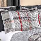 Kit Cobre Leito Solteiro Xadrez Cinza Matelado 2 Peças Dupla