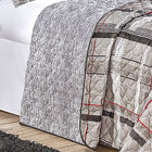 Kit Cobre Leito Solteiro Xadrez Cinza Matelado 2 Peças Dupla