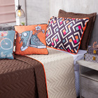 Kit Cobre Leito Spring Retrô Dupla Face C/ Almofadas Solteiro