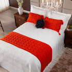 Kit Cobre Leito Sthella Palha/laranja Dupla Face C/ Peseira E