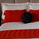 Kit Cobre Leito Sthella Palha/laranja Dupla Face C/ Peseira E