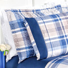 Kit Cobre Leito Super King Azul Estampado Geométrico 200 Fios