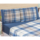 Kit Cobre Leito Super King Azul Estampado Geométrico 200 Fios