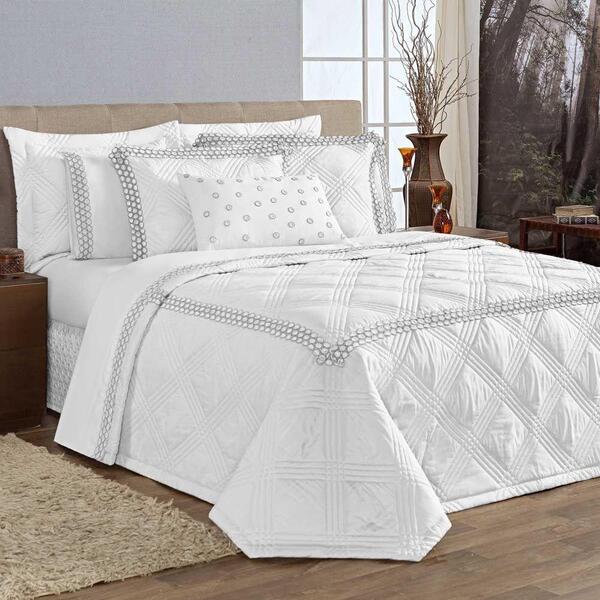 Kit Cobre Leito Super King Roterdam Luxo Tecido Microfibra 9