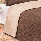 Kit Cobre Leito Tabaco E Cáqui Casal Padrão Dupla Face 3 Peças