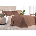 Kit Cobre Leito Tabaco E Cáqui Premium Queen Dupla Face 2 Peç